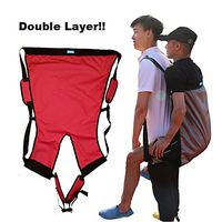 Double Layer Patient Lift Sling Carrier One-Person Transferring Belt for Carrying Up and Down Stairs to Bed,Wheelchair,Chair,Car,Vehicle for Elderly,Handicapped,Disabled,Bedridden (Red, Small)