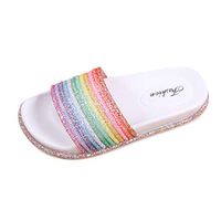 Women Outdoor Rainbow Platform-Bottom Casual Beach Walk Shoes Anti-Slip Slippers