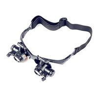 Loupe 25 X Head Mounted Glasses Type Illumination ABS Magnifying Glass with Led Lights HD Lens Jewelry Identification Watches DIY Crafts Engraving and Restoration Black 210 * 140mm Magnifier