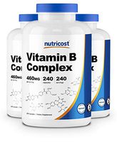Nutricost High Potency Vitamin B Complex 460mg, 240 Capsules (3 Bottles) - with Vitamin C