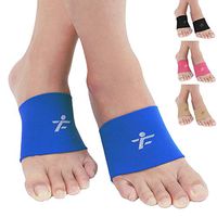 Compression Arch Sleeves, 1 Pair, Multiple Colors for Men Women, 20-30mmHg Plantar Fasciitis Brace for Pain Relief, Patent Seam - More Comfort Support for Foot Care, Heel Spurs, Flat Feet, Blue M
