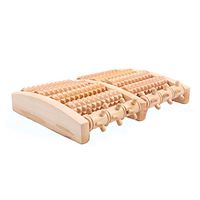 Household Foot Massager, Roller Type Solid Wood Foot Point Row Wooden Dual Roller Foot Massager