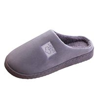 Dainzuy Women's Slippers Comfort Slip On Memory Foam Slippers French Terry Lining Warm House Shoes Anti Slip Sole Gray
