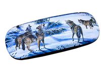PU Leather Hard Shell Eyeglass Case Glasses Storage Case Protective Case for Glasses Wolf - 05