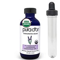 PURA D’OR Lavender Essential Oil (4oz / 118mL) USDA Organic 100% Pure Natural Therapeutic Grade Diffuser Oil For Aromatherapy, Relaxation, Peaceful Sleep, Stress & Anxiety Relief, Meditation, Massage