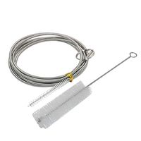 Flexible Nylon Bristle Tip Stainless Steel Long (61”) and Short (3.3”) Handy Cleaning Brush Aquarium Water Filter Pipe Air Tube Hose Straw Milking Machine Cleaner Tools