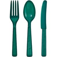 Party Dimensions 48 Count Plastic Cutlery Combo, Hunter Green