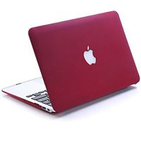 HQF Snap on Cover Quicksand Matte Hard Shell Case for Apple 13-inch MacBook Pro 13.3" with Retina Display [No CD-ROM] A1502 / A1425 - Dark Red