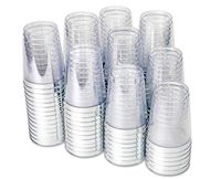 100 Silver Plastic Tumbler Cups - 10 oz Premium Disposable Clear Plastic Cups with Silver Rim for Weddings or Party (100 Silver Cups)