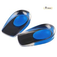 Gel Heel Cups Plantar Fasciitis Inserts - Silicone Heel Cup Pads for Bone Spurs Pain Relief -2 Pairs (Small/med)