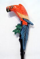 Hand Painted Back Scratcher Red Parrot Bird 18"