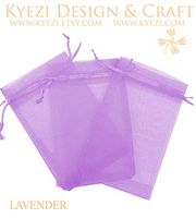 50 Pcs Lavender 3x4 Sheer Drawstring Organza Bags Jewelry Pouches Wedding Party Favor Gift Bags Gift Bags Candy Bags [Kyezi Design and Craft]