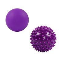 Sinolofty Massage Balls Set of 1 Lacrosse Ball + 1 Spiky Ball for Myofascial Reflexology Release Trigger Point Therapy for Back Shoulder Foot Neck