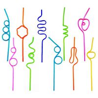 Crazy Loop Straws, (Pack of 50) Homono Crazy Silly Colorful Reusable Drinking Straws Mega Pack BPA and PFOA Free …