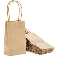 Juvale 50-Pack Bulk Small Kraft Paper Gift Bags with Handles, 6 x 3.5 x 2.5 Inches