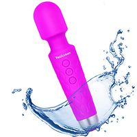 Cordless Wand Massager for Women, 8 Powerful Speeds 20 Vibration Modes, Handheld Portable Personal Massager, Waterproof Rechargeable Massager for Therapeutic Muscle Aches and Sports Recovery,Quiet