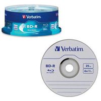 Verbatim 97457 BD-R Blu-Ray Disc, 25GB, 6X, 25/Pk