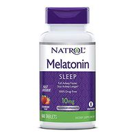 Natrol Melatonin Sleep Maximum Strength fast dissolve Strawberry flavor 10 mg 60 Tablets (Pack of 3)