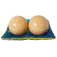 Addune A Pair of Chinese Baoding Balls Orange Health Massage Balls Stress Relieve Hand Exercise Balls Natural Marble (Orange, 1.4'')