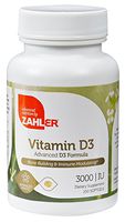 Zahler Vitamin D3 3000IU, an All-Natural Supplement Supporting Bone Muscle Teeth and Immune System, Advanced Formula Targeting Vitamin D Deficiencies, Certified Kosher, 250 Softgels