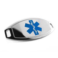 My Identity Doctor - Custom Engraved Medical ID Tag, 316L Steel Medium - Blue