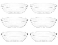 Plastic Serving Bowls,- 6 Pack - Disposable Bowl for Parties, Snack, Salad, Reusable, Clear 64 Ounce