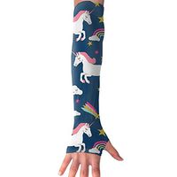 SSKYFLOWER Rainbow Clouds Stars Unicorn Arm Sleeves, Cool Arm Sleeves UV Protection for Men Women Youth Arm Warmers for Cycling Golf Baseball Basketball Tattoo Cover Elbow Sleeves
