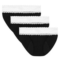 Absorbent Bikini: Lace Hip Period Panties | Women's Protective Underwear (3 Pack (White Hip), X-Small)