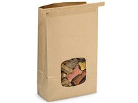 Tin Tie Coffee Bag with Window 500 Count - 2 LB - Kraft