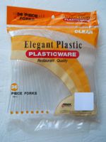 36-pc Heavy Duty Plastic Forks (Clear)