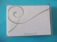 Crane CF1960 Ribbon Fashion Note Fluorescent White Imprintable Finish 10 Notes 10 Envelopes 3 15/16" x 5 9/16"