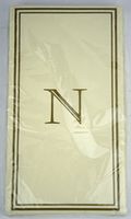 (48) 3 Ply Guest Towel Paper Napkin Monogram Ivory Wedding Hostess and Guest (N)