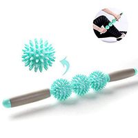 Self Massage Roller Stick/Foam Muscle Roller/Myofascial Release Tools Perfect Superior Eco Friendly Material 3 Spiky Massage Balls Design to Get Your Muscle Soreness Relief and Pain Release
