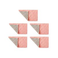 5Pcs/Lot Super Absorbent Polyester Kitchen Dish Cloth Non Stick Oil Household Tableware Cleaning Towel Washing Rag,5Pcs Pink