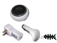 iShoppingdeals - White Mini Stereo Speaker for Sony Walkman NWZ-E353 NWZ-E354