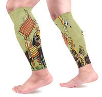 LEVEIS Indian Colourful Elephant Mural Compression Sleeves 1 Pair,Leg Performance Support for Shin Splint Calf Pain Relief Men & Women Guards Sleeves for Running Cycling