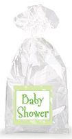 Green Baby Shower Party Favor Bags with Ties - 12pack