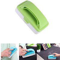 Yosoo Double Rollers Brush with Handle Animal Fur Remover Clothing Fabric Brush Travel Home Office Necessity Sweeper (Green)