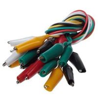 20pc Test Leads Alligator Clips Set New 5 Colors Jumper Wires Double End CZATL10