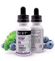 MIHY #mayihempyou Hemp Oil Extract - for Anxiety and Pain Relief - Pure Blueberry Terpenes Flavor 1 Ounce (30ml) - 30 Servings 100% Organic Hemp - Rich in Omega 3-6-9 & Vitamins, Gluten Free,