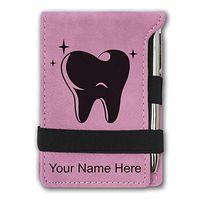 Mini Notepad, Tooth, Personalized Engraving Included (Pink)