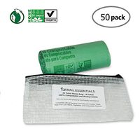 Trail Essentials Toilet Bags, Certified Biodegradable and Compostable; Use and Bury in Ground –Includes Convenient Water Resistant Carry Case (50 Bags)