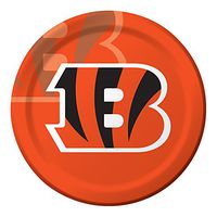 Creative Converting Officially Licensed NFL Dinner Paper Plates, 96-Count, Cincinnati Bengals