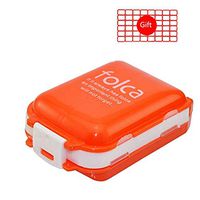 HEACI Multifunction Weekly Pill Cases 8 Compartments Portable Travel Tablet Medicine Vitamin Pill Organizer, Orange