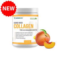 Science Based Collagen - Type I & III Collagen & Biotin - Peach Flavor - Sweetened with Stevia - 30 Servings