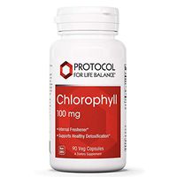 Protocol For Life Balance - Chlorophyll 100 mg - Internal Freshener Supports Healthy Detoxification, Anti-Aging Properties, Natural Weight Loss Support - 90 Capsules
