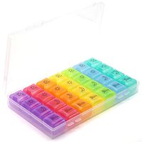 PHIMIITA Pill Organizer Large Compartments Pill Case 4 Times a Day Medicine Organizer to Hold Vitamins, Supplements,Medication and Fish Oil