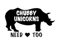 YWS Vinyl Sticker Decal - Chubby Unicorns Need Love Too Funny Rhino - Sticker Laptop Car Truck Window Bumper Notebook Vinyl Decal SMA5061