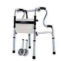 ZHPRZD Disabled Walker Elderly Crutches Walker Rehabilitation Training Equipment Light Cane Stool Wheel Type/Wheelless Multi-Function Walker (Color : Without Wheel)