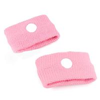 Yesbaby 1Pair Motion Sickness Relief Wrist Band Acupressure Anti-Nausea Band for Car Flying Sea Trip (Color : Pink)